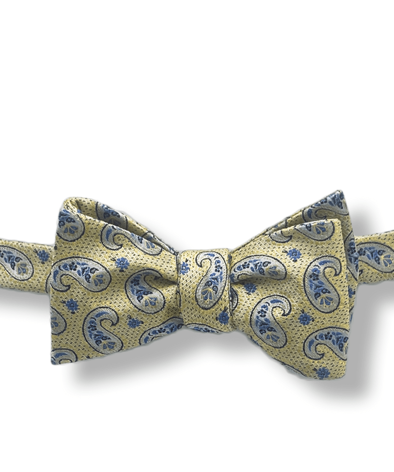 Aura Yellow Paisley Bow Tie