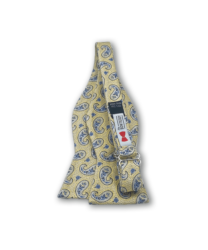 Aura Yellow Paisley Bow Tie