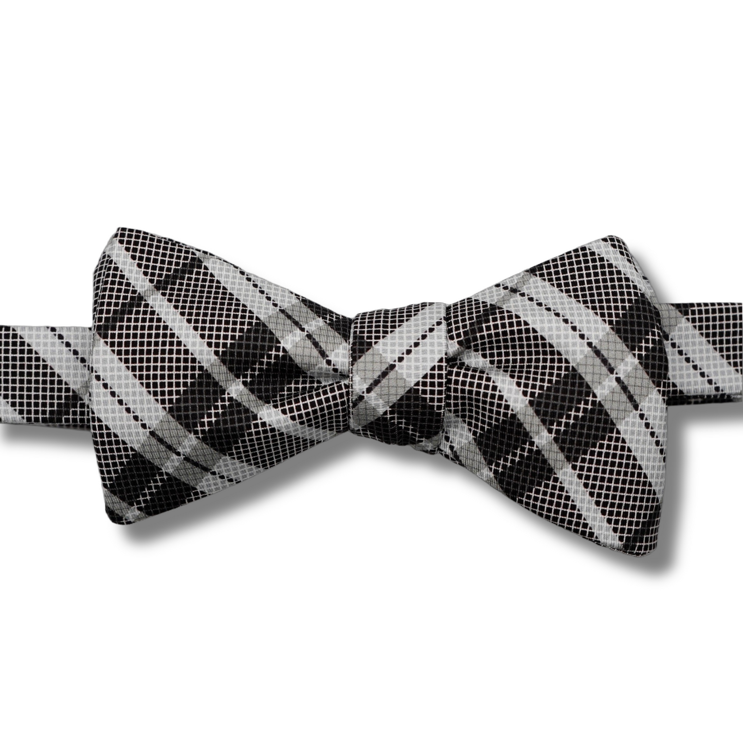 Black & White Plaid Bow Tie