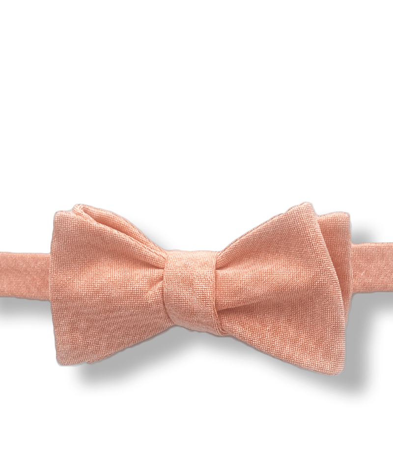 Coral Chambray Bow Tie