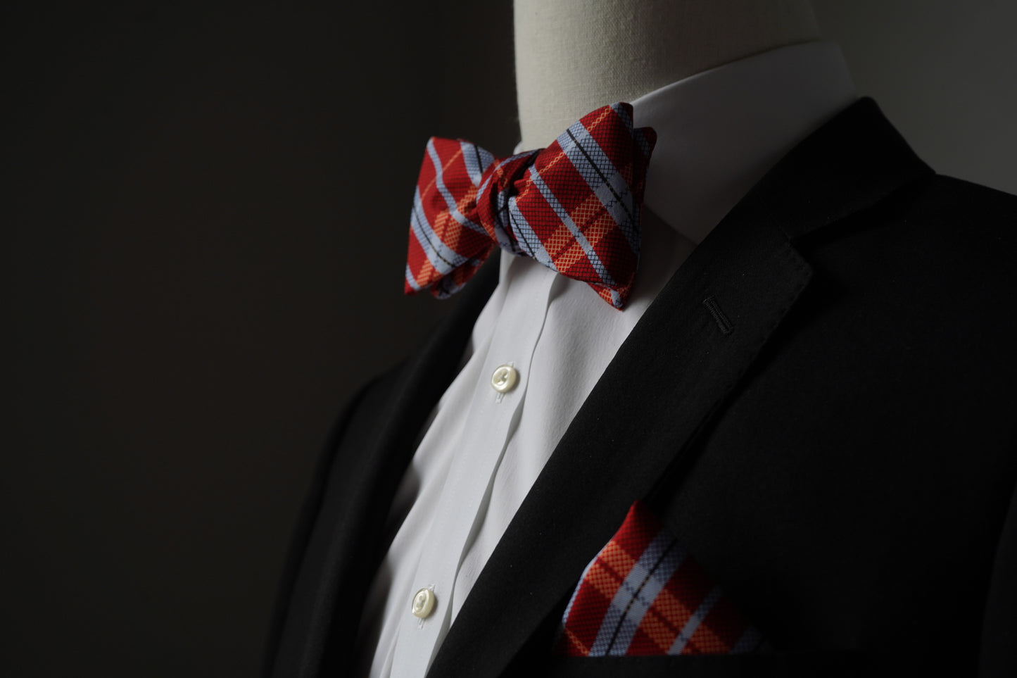 Heritage Plaid Bow Tie – Red & Blue