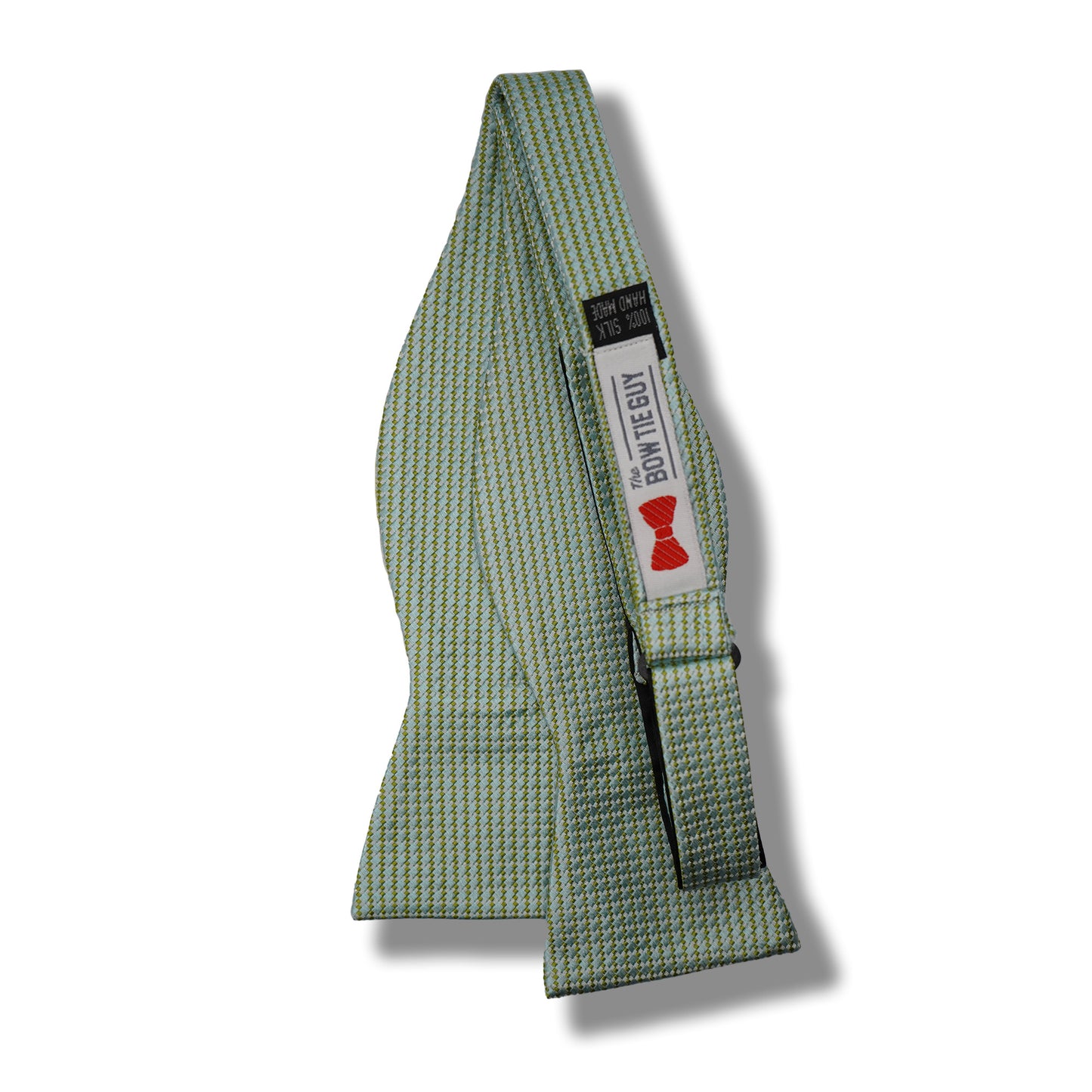 Green Woven Basket Stitch Bow Tie