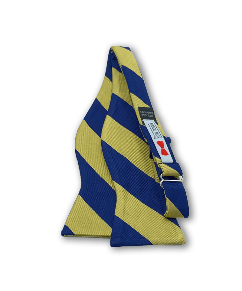 Johannes Gold and Navy Blue Striped Bow Tie