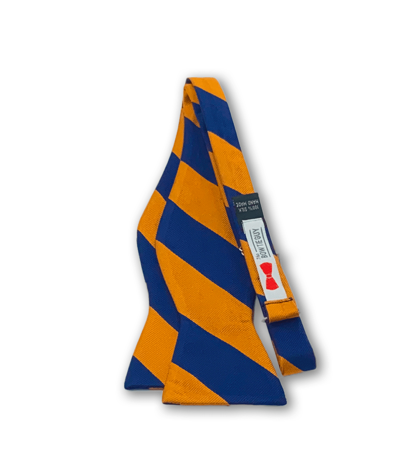 Johannes Orange and Navy Blue Striped Bow Tie