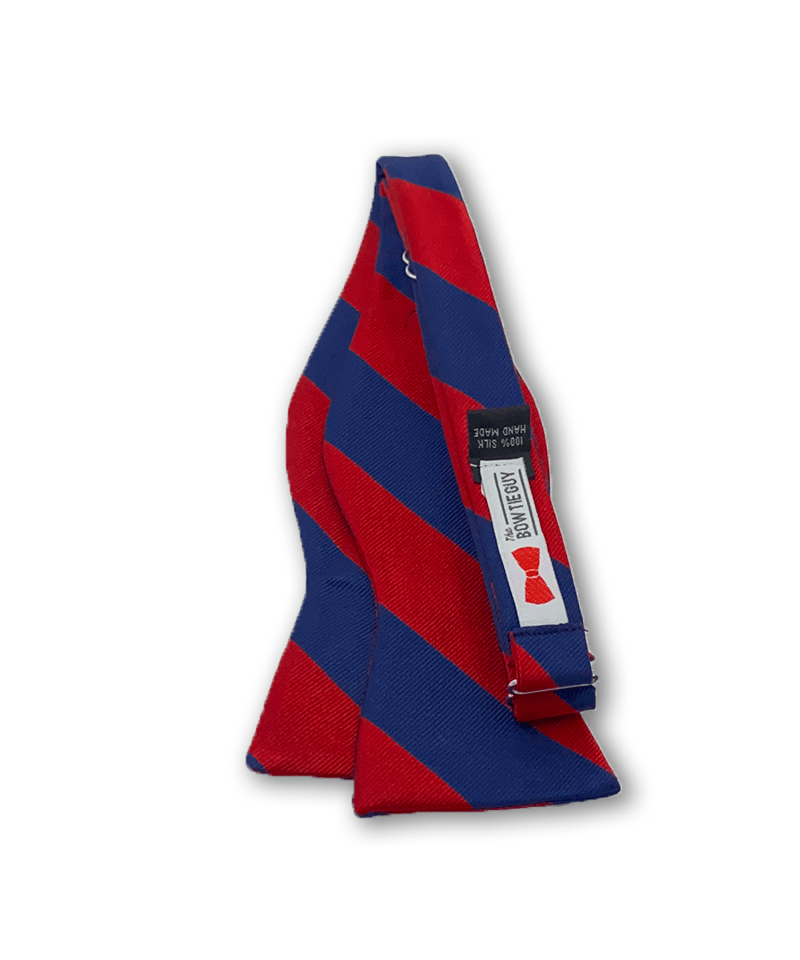 Johannes Red and Navy Blue Striped Bow Tie