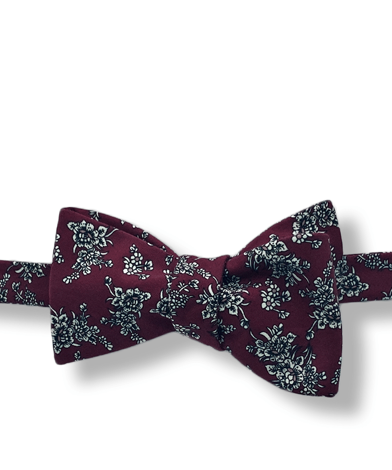 Kircaldy Burgundy Floral Bow Tie