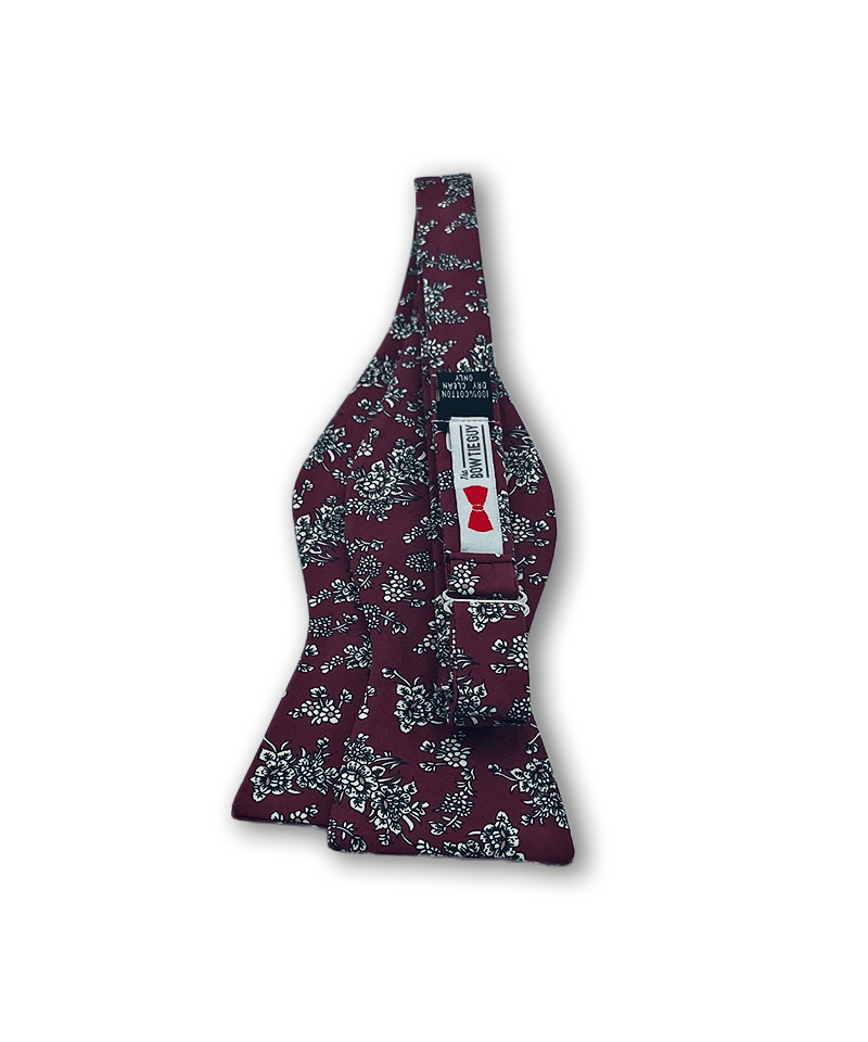 Kircaldy Burgundy Floral Bow Tie