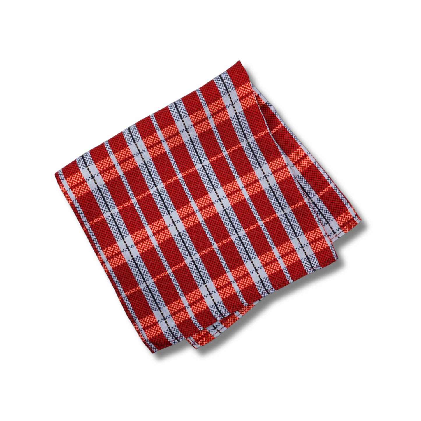 Heritage Plaid Pocket Square – Red & Blue
