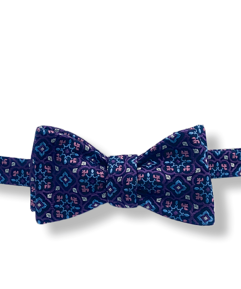 Stained Glass Purple Bow Tie