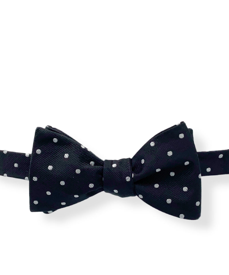 Black and Silver Polka Dot Bow Tie