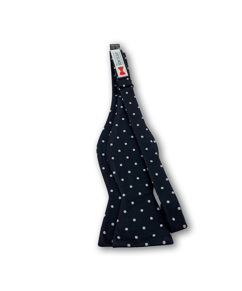 Black and Silver Polka Dot Bow Tie
