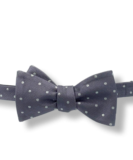 Gray and Silver Polka Dot Bow Tie