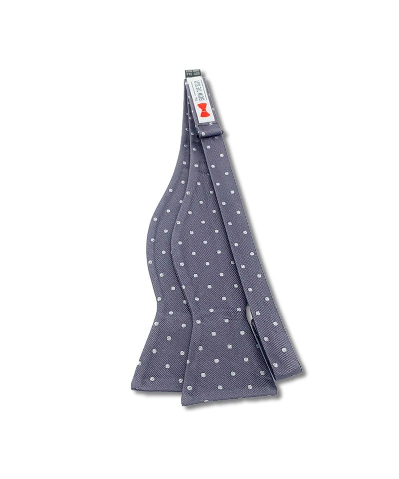 Gray and Silver Polka Dot Bow Tie