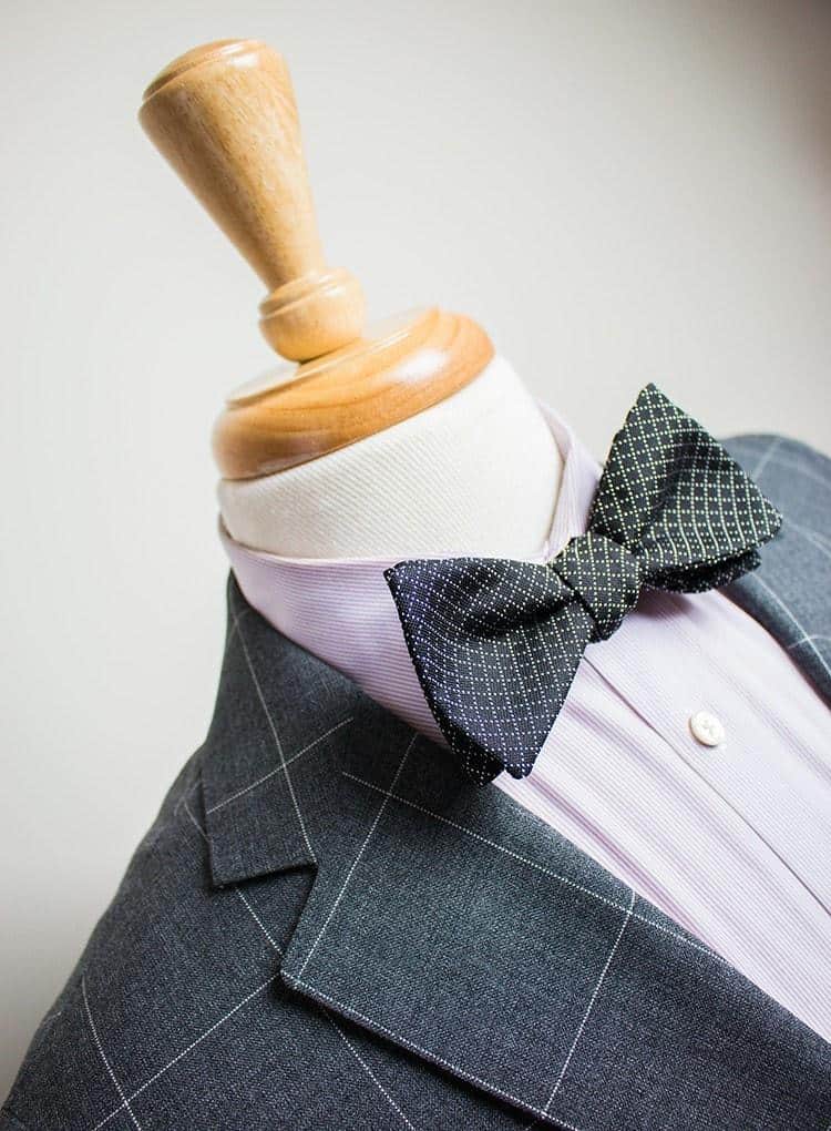 Italian Silk Black Jacquard Bow Tie