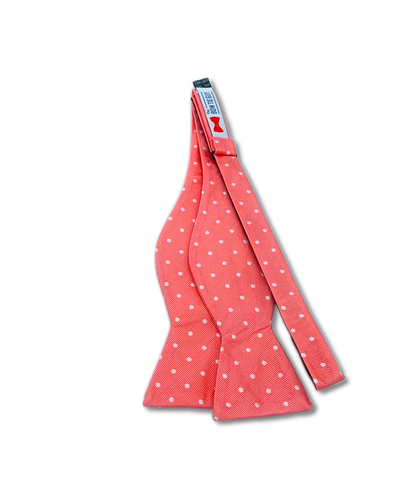 Pink and White Polka Dot Bow Tie
