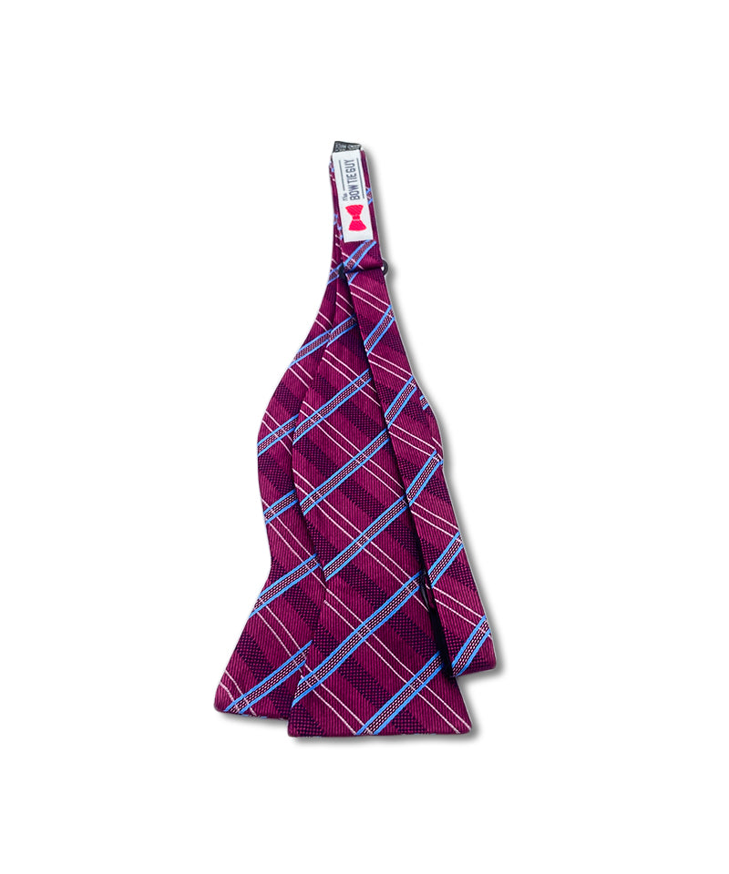 Plaid Purple Bow Tie