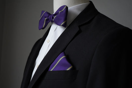 Regal Stripe Bundle – Bow Tie & Pocket Square Set