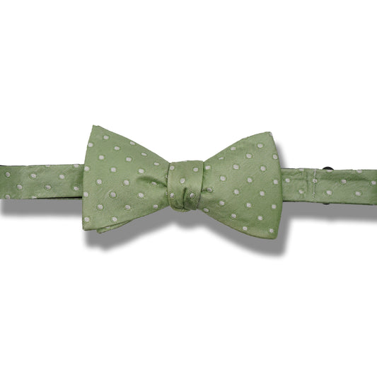 Light Green Polka Dot Bow Tie