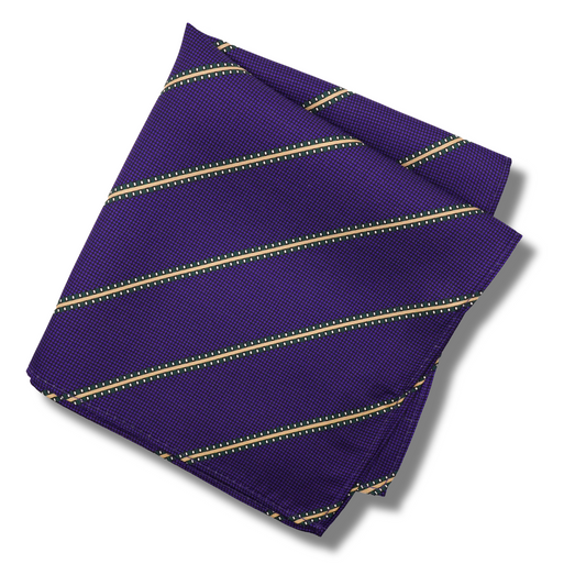 Regal Stripe Pocket Square – Purple & Gold