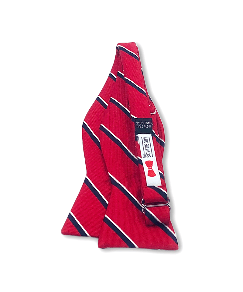 Scholar Red Striped Bow Tie