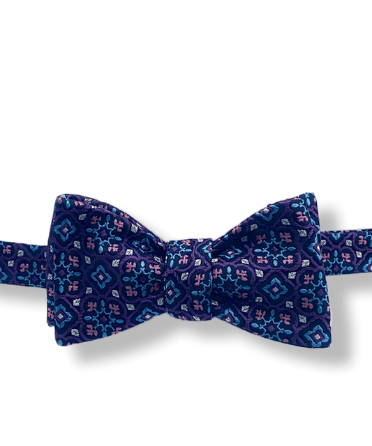 Stained Glass Purple Bow Tie