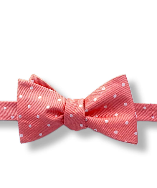 Pink and White Polka Dot Bow Tie