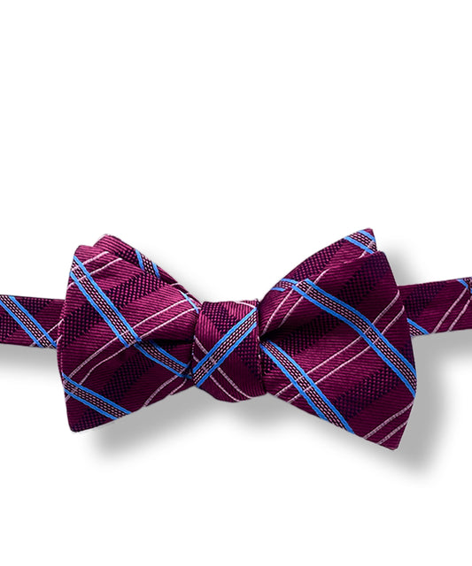 Plaid Purple Bow Tie