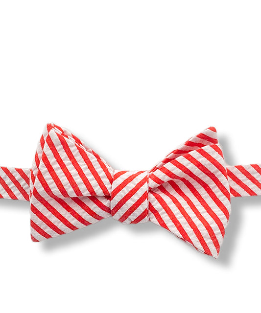 Red Seersucker Bow Tie