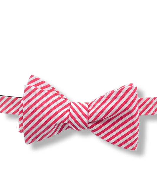 Red and White Striped Bow Tie